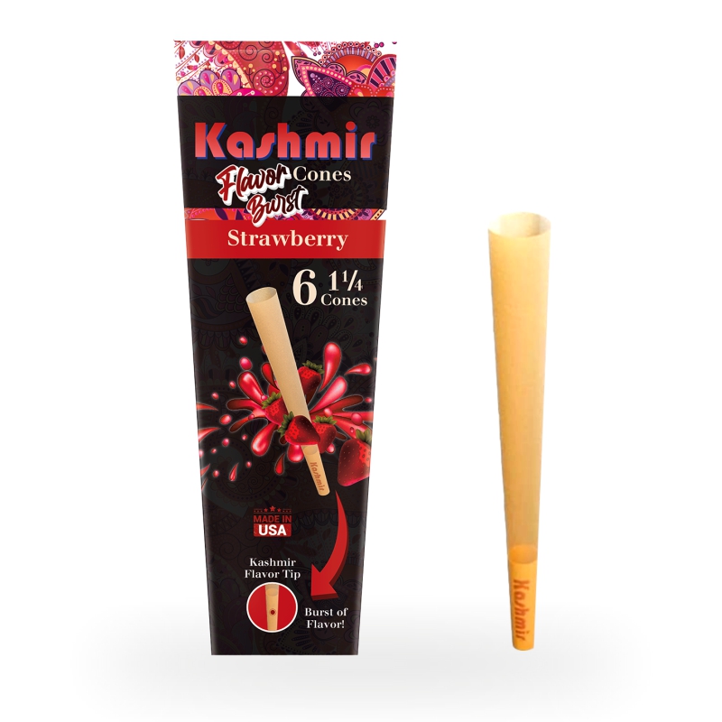 Kashmir Pre-Rolled Strawberry Flavored 1¼ Cones: 6CT