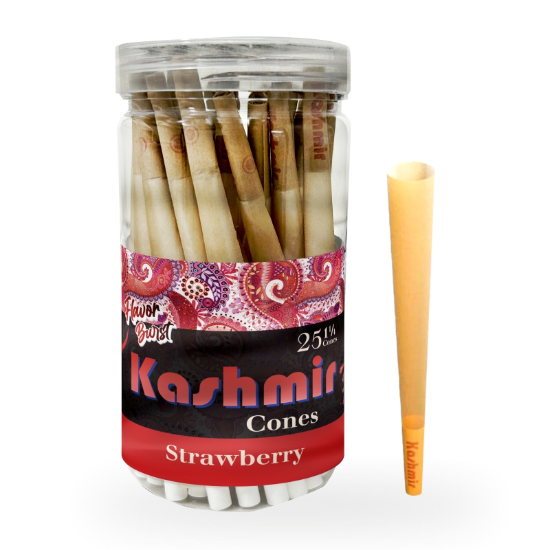 Kashmir Pre-Rolled Strawberry Flavored 1¼ Cones: 25CT