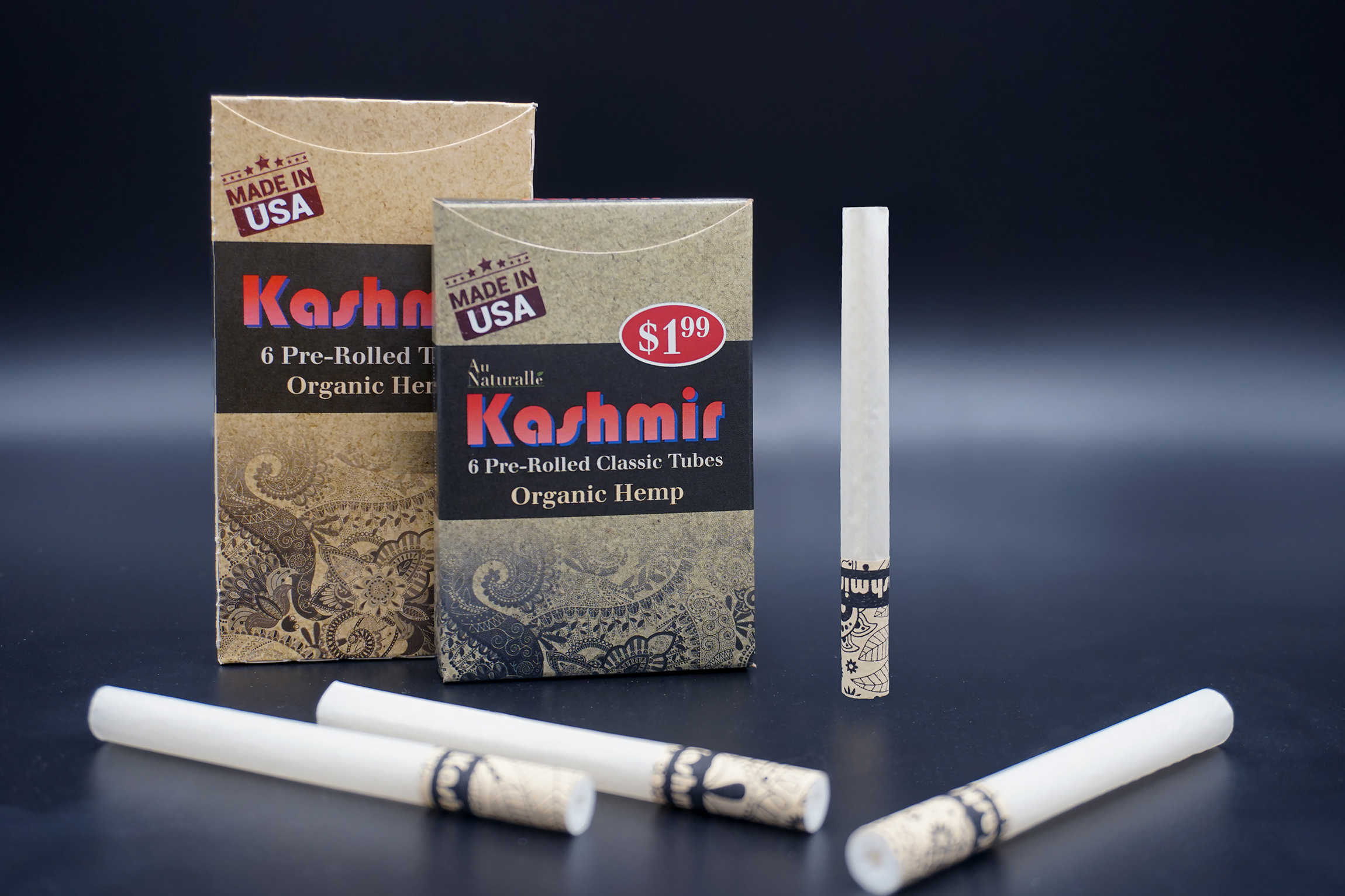 Second image of Kashmir Organic Hemp Classic Pre-Rolled Tubes Display