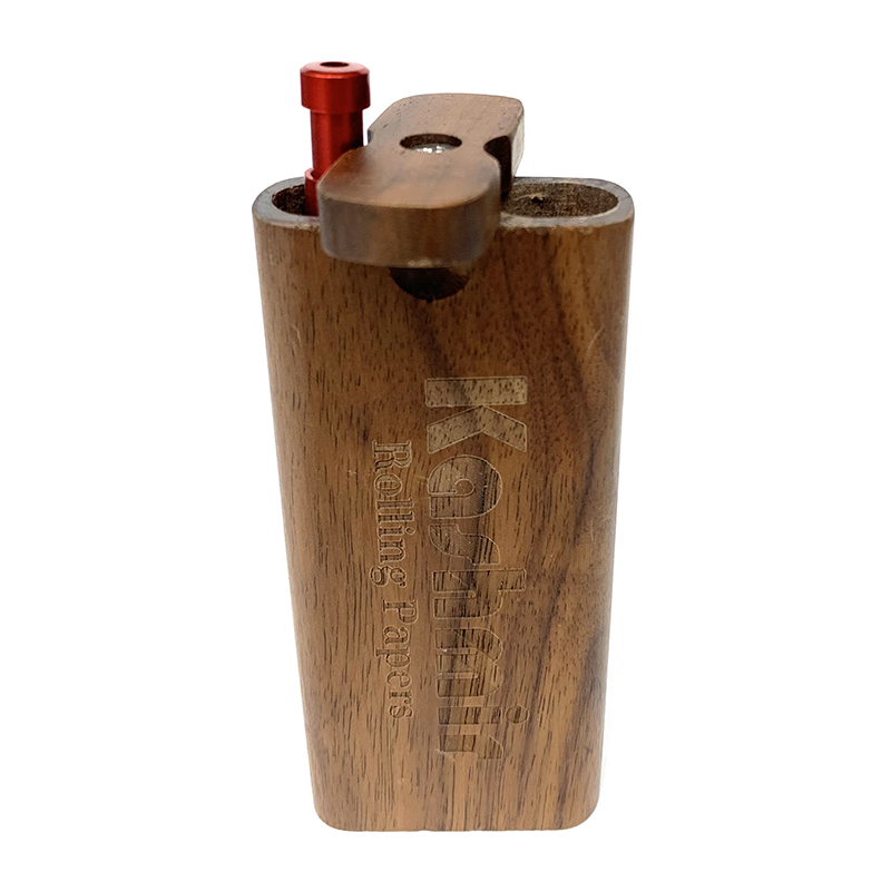 Kashmir Walnut Dugout W/ Black Pipe & Poker