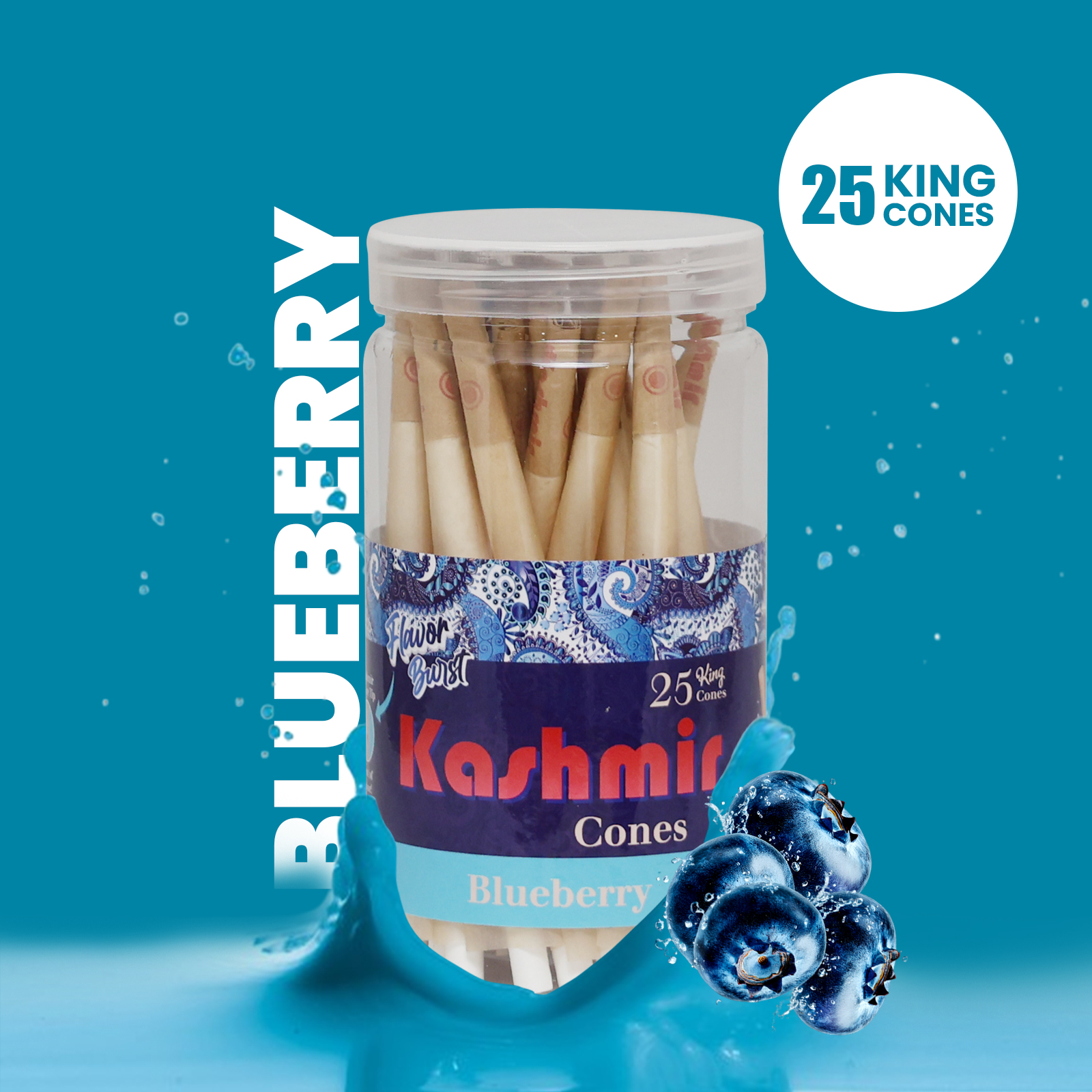 Blueberry Flavored Pre Rolled Cones - King Size - 25ct