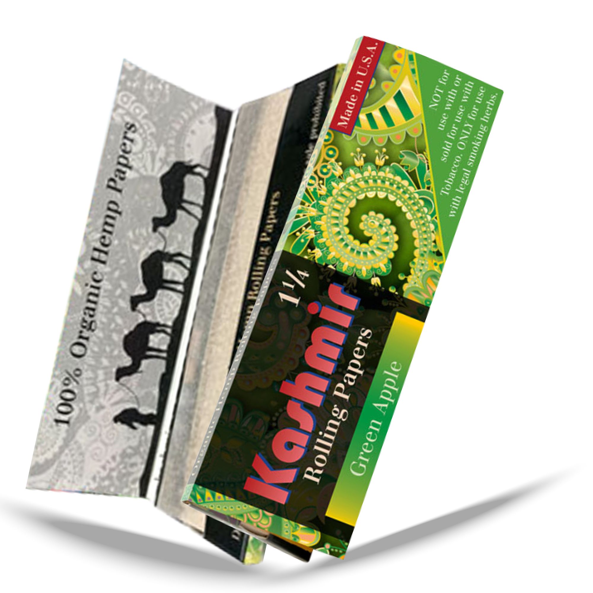 Kashmir Green Apple Flavored Rolling Papers 1¼ - 10 Pack