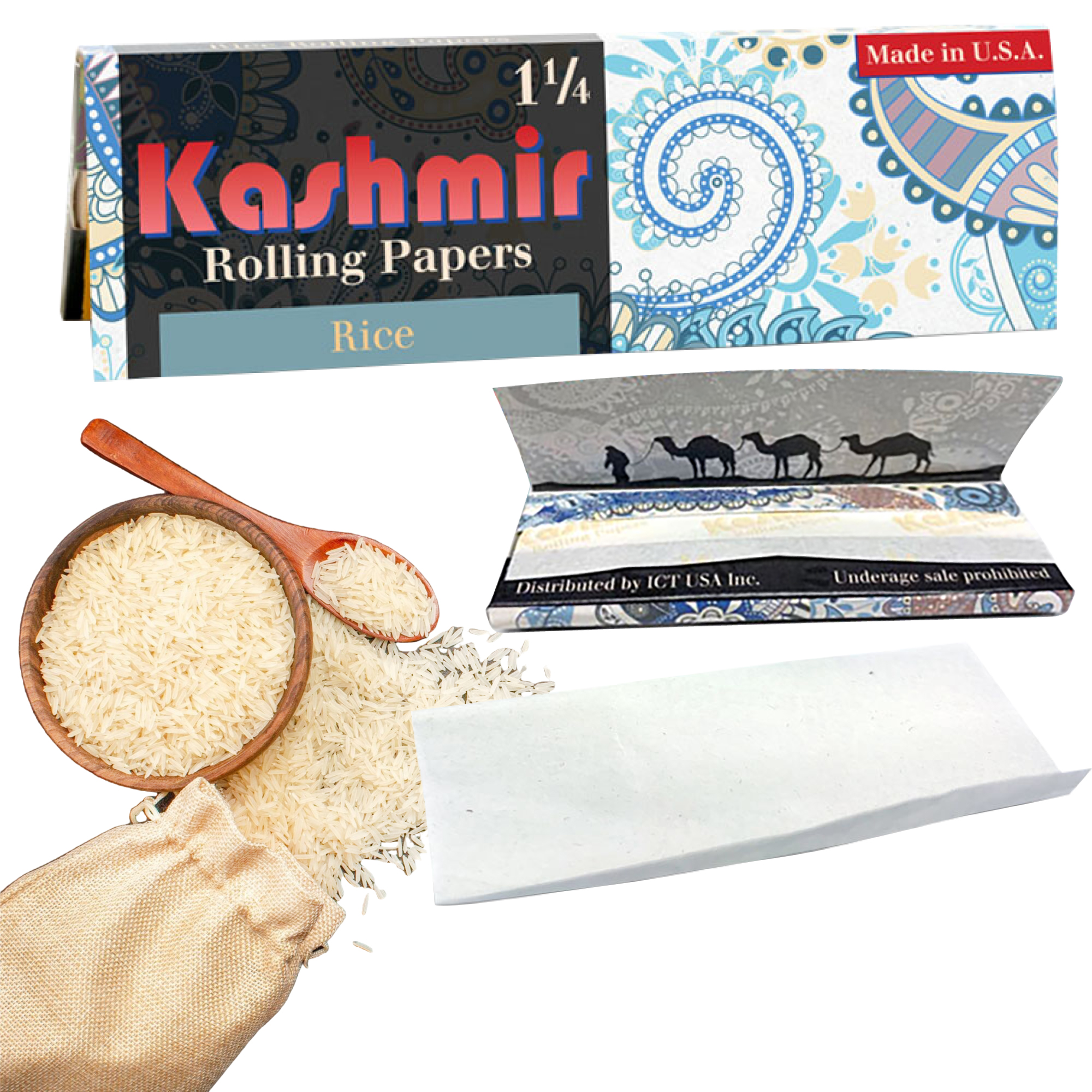 Second image of Kashmir Rice Rolling Papers 1¼