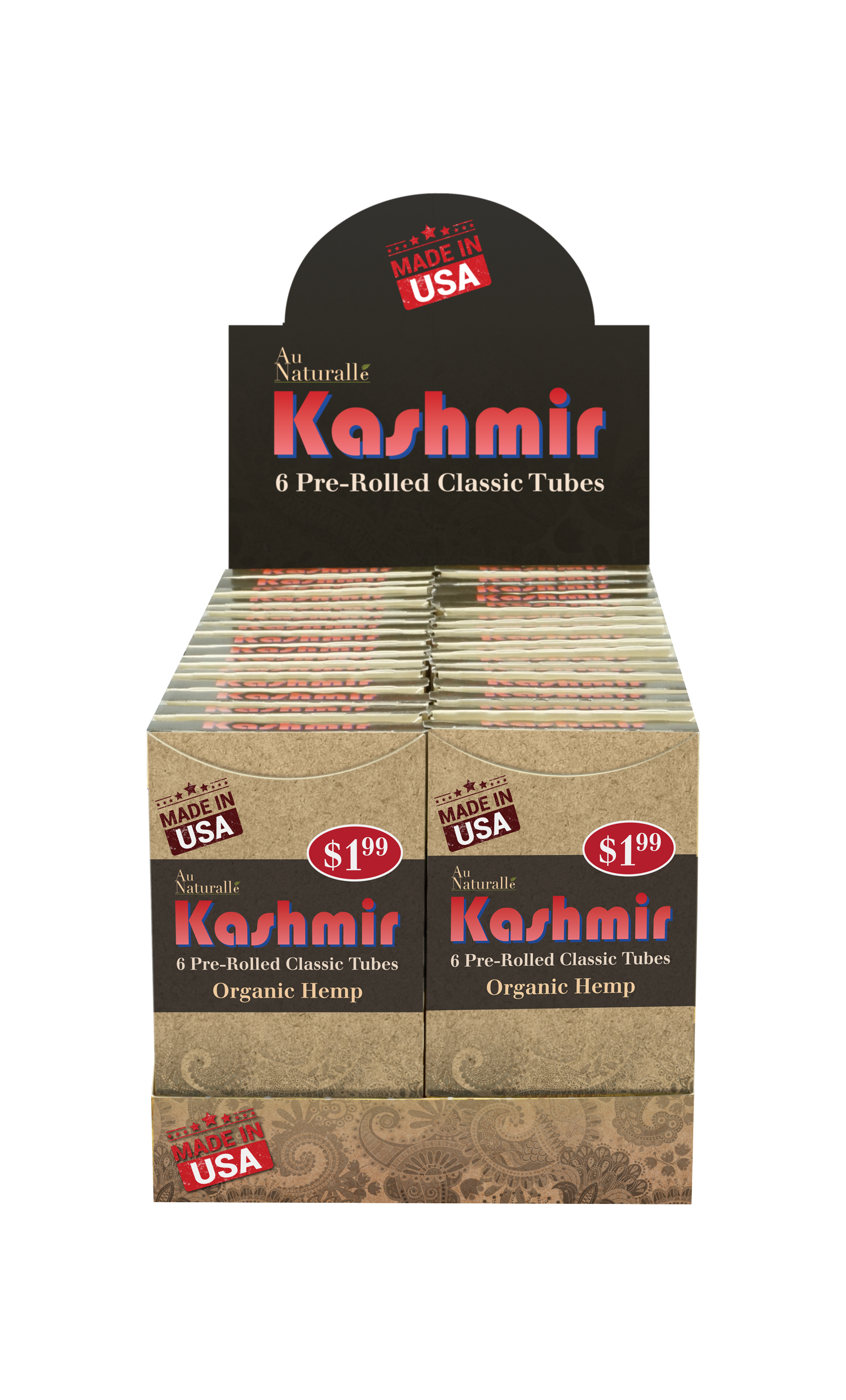 Kashmir Organic Hemp Classic Pre-Rolled Tubes Display